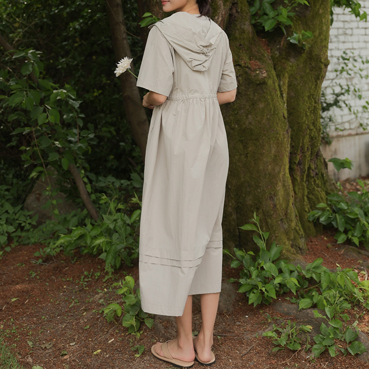 <b>[Limited Quantity SALE]</b> String Hooded Rustling One-Piece