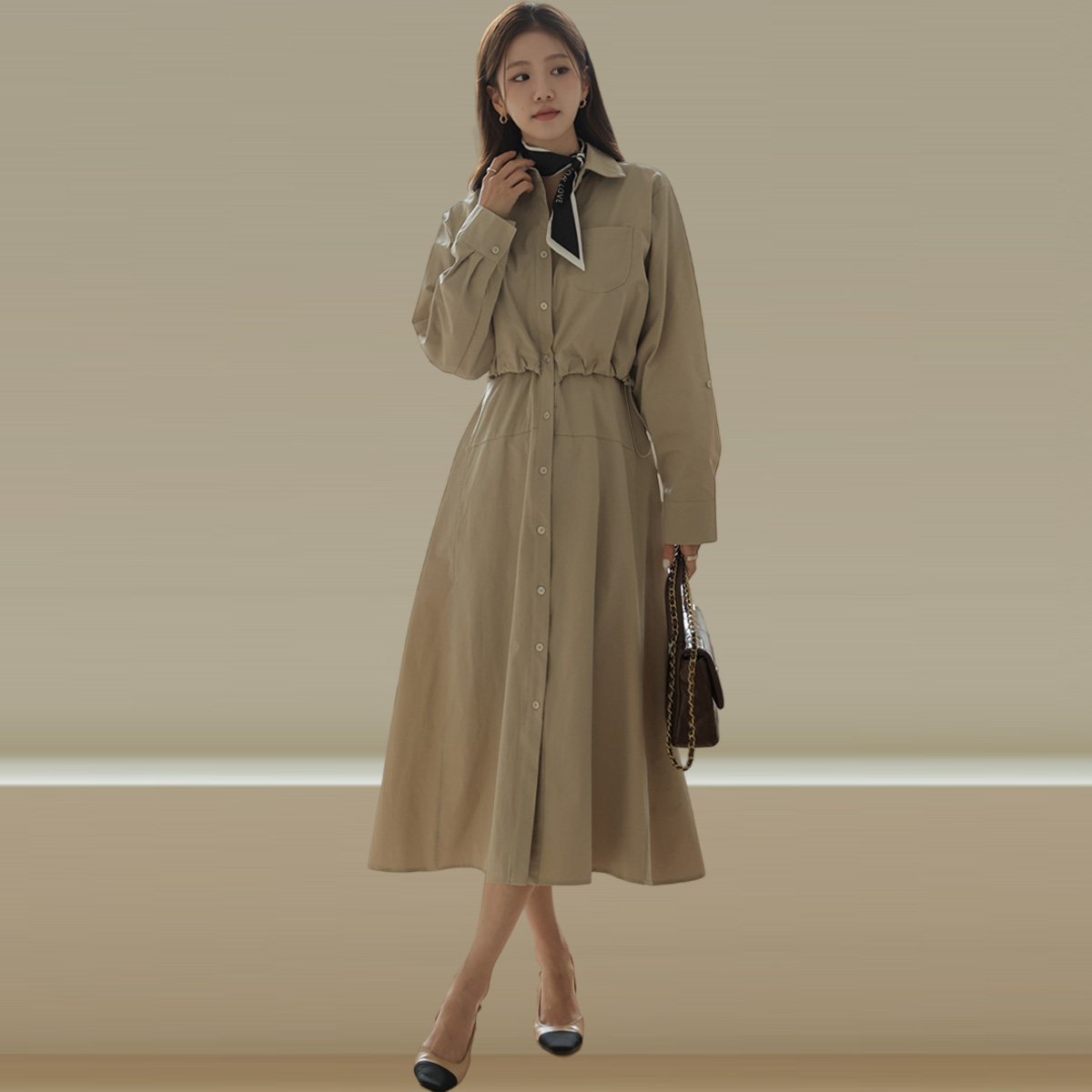 <font color="bb4b57"><b>Limited quantity SALE</b></font><br> Windproof line-adjustable shirt one-piece