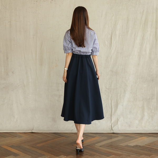 <font color="bb4b57"><b>Limited quantity SALE</b></font><br> Olivia Stripe Short-Sleeve One-Piece (Free/Lsize)