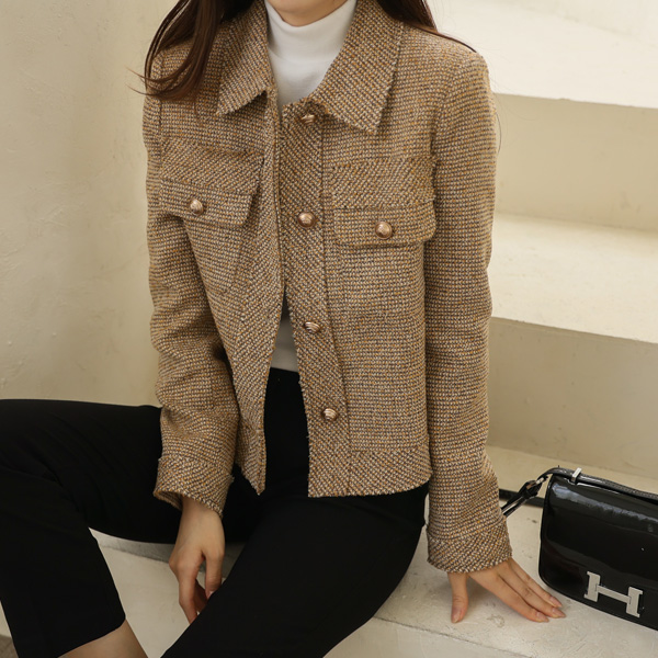 <font color="bb4b57"><b>Limited quantity SALE</b></font><br> Orb gold tweed jacket