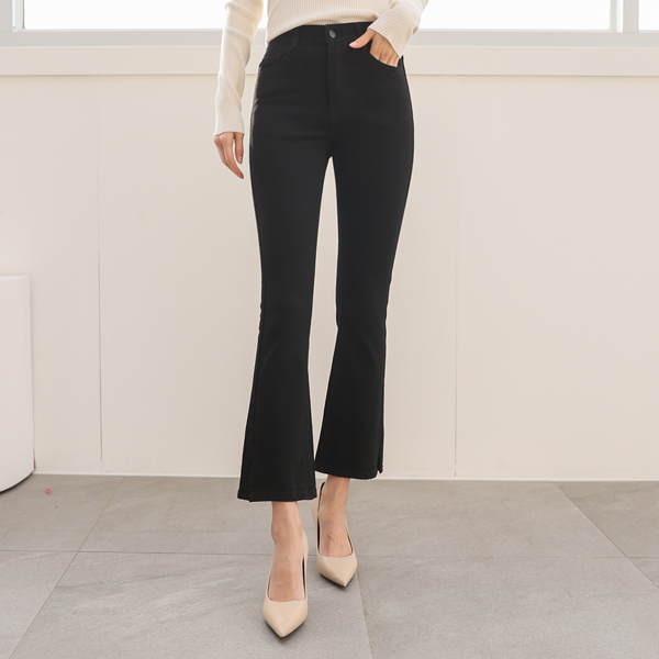 <b>[Limited Quantity SALE]</b> Black Bootcut Cotton Pants (S-3XL) (Waistband)