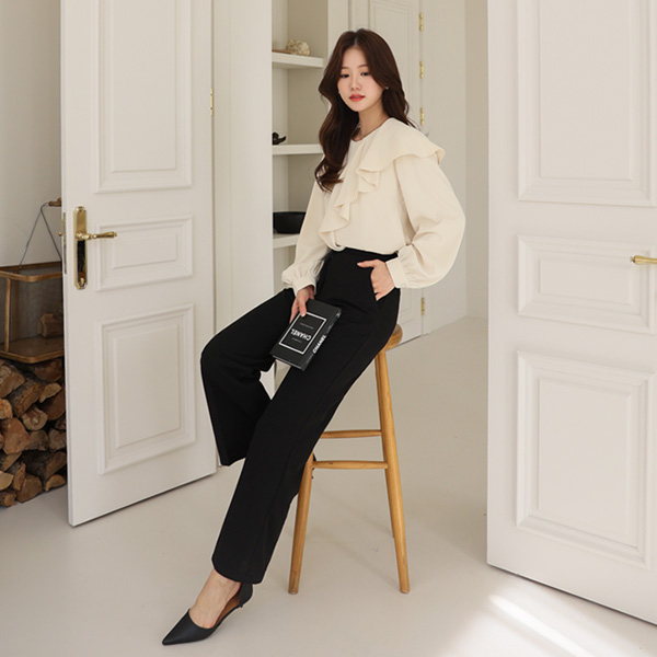 <b>[Limited Quantity SALE]</b> S/S 3-type Cheese Bootcut Wide Slacks (Band Waist) (S-2XL)