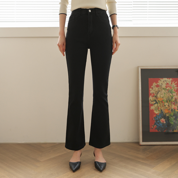 <b>[Limited Quantity SALE]</b> 3 Types of Comfortable Daily Bootcut Black Jeans (Band Waist) (S-2XL)