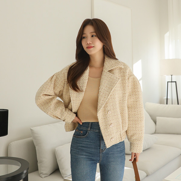 <font color="bb4b57"><b>Limited quantity SALE</b></font><br> Combi tweed rider jacket