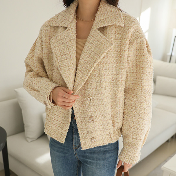 <font color="bb4b57"><b>Limited quantity SALE</b></font><br> Combi tweed rider jacket