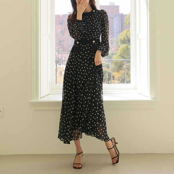 라디에 도트쉬폰원피스