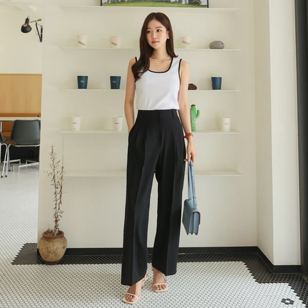 <font color="bb4b57"><b>Limited quantity SALE</b></font><br> Rom&nd Summer Pintuck Wide Slacks (SL)