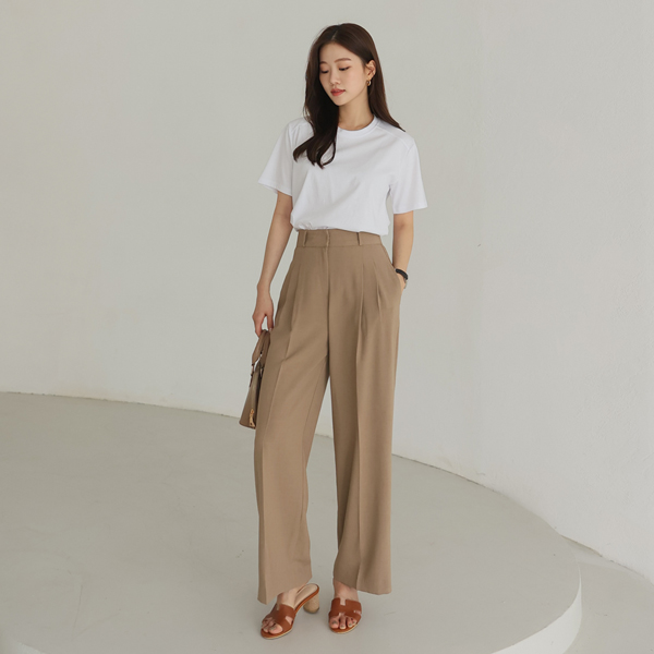 <font color="bb4b57"><b>Limited quantity SALE</b></font><br> Rom&nd Summer Pintuck Wide Slacks (SL)