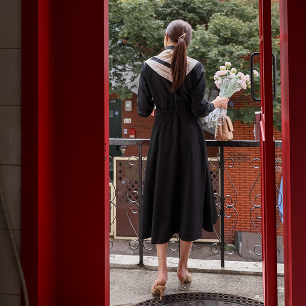 <font color="bb4b57"><b>Limited quantity SALE</b></font><br> Alden Kara Two-button Long-Sleeve Shirt Dress