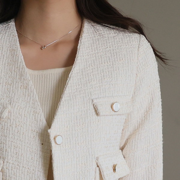 <font color="bb4b57"><b>Limited quantity SALE</b></font><br> Rib Short Tweed Jacket