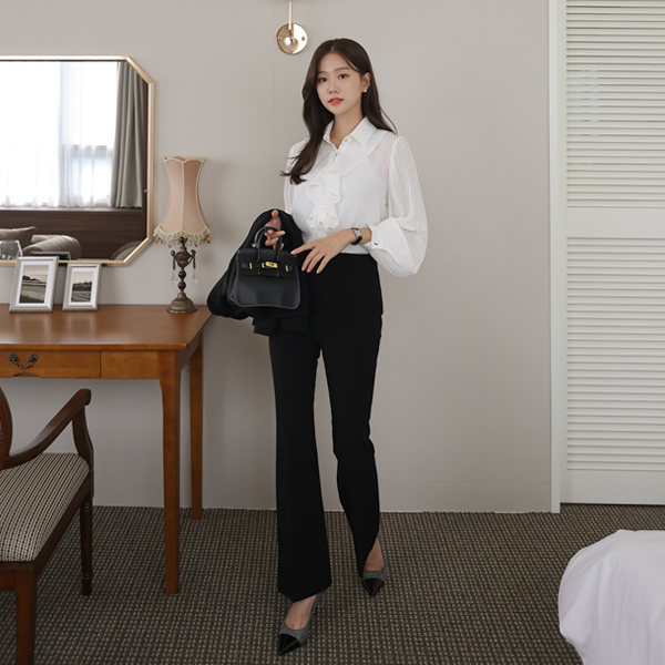 <font color="bb4b57"><b>Limited quantity SALE</b></font><br> E-Flip Bootcut Slacks (SL)