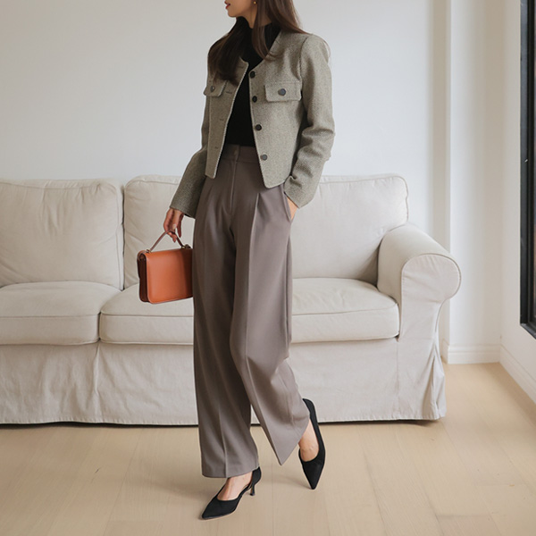 Perrin No collar tweed jacket