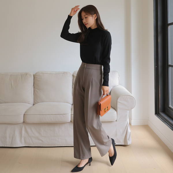 <font color="bb4b57"><b>Limited quantity SALE</b></font><br> Grace Hidden Banding Straight Slacks (SL)