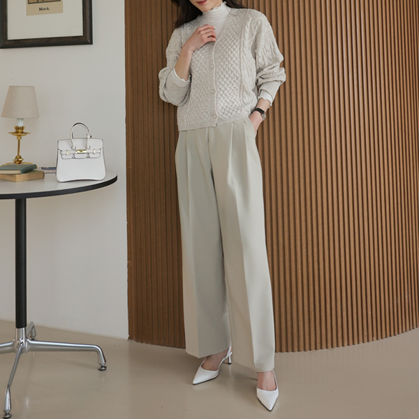 <font color="bb4b57"><b>Limited quantity SALE</b></font><br> Andy's Double Pintuck Wide Slacks