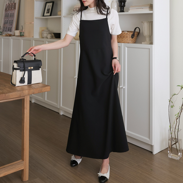 <b>[Made]</b> Wrinkle-free bustier one-piece dress with amazing tension