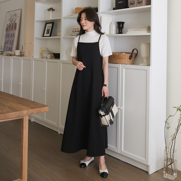 <b>[Made]</b> Wrinkle-free bustier one-piece dress with amazing tension