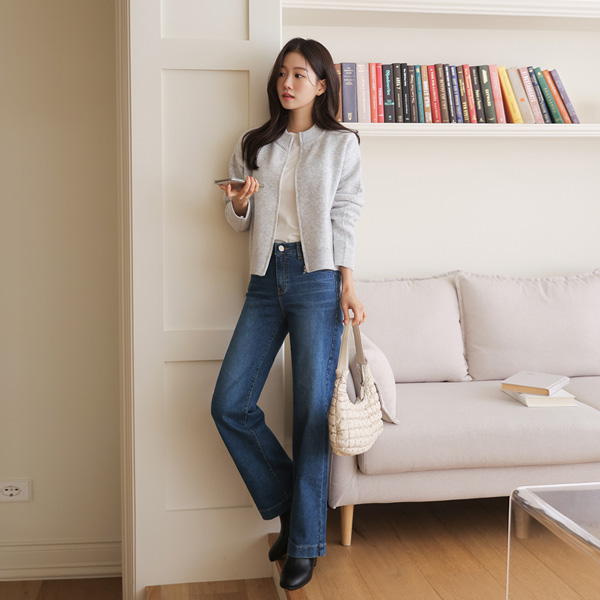 <font color="bb4b57"><b>Limited quantity SALE</b></font><br> Soft Cloth Wool Knit Zip-up