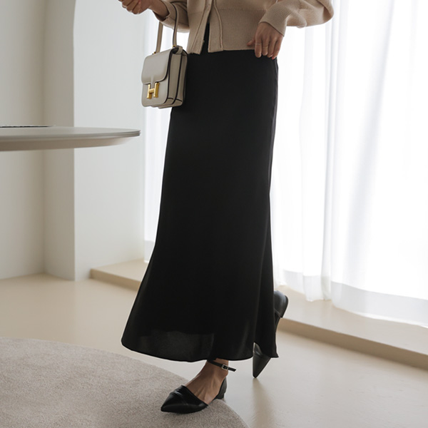 <b>[Limited Quantity SALE]</b> [13 Color Hidden Banding] Seine Mermaid Satin Skirt