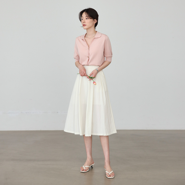 Love Me Pintuck Flare Skirt (Back Banding)