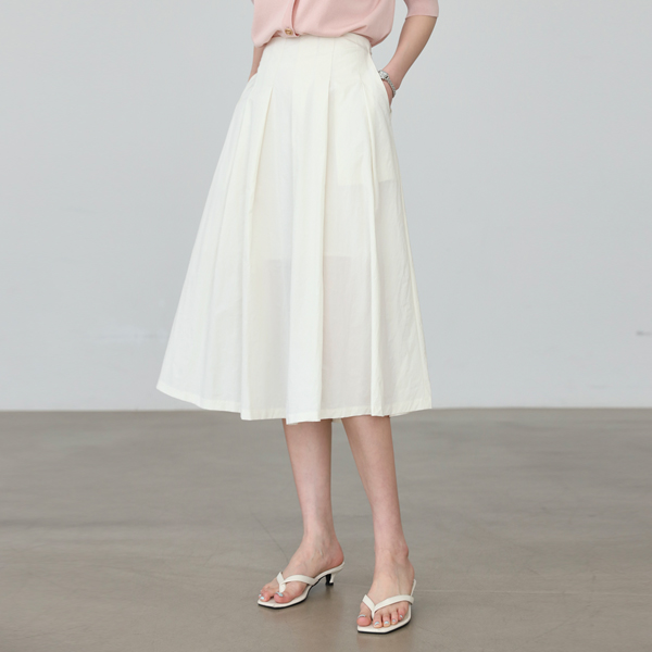 Love Me Pintuck Flare Skirt (Back Banding)