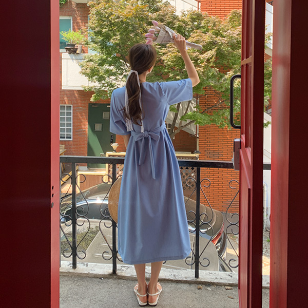 <b>[Limited Quantity SALE]</b> <b>[Made]</b> Charang Denim-Like Pin-Tuck One-Piece