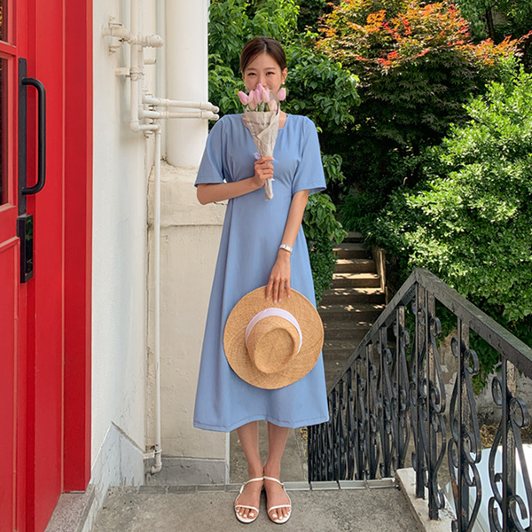 <b>[Limited Quantity SALE]</b> <b>[Made]</b> Charang Denim-Like Pin-Tuck One-Piece