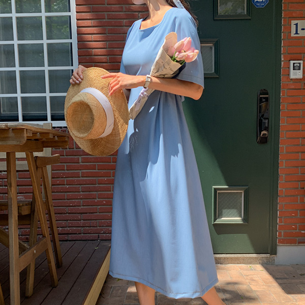 <b>[Limited Quantity SALE]</b> <b>[Made]</b> Charang Denim-Like Pin-Tuck One-Piece