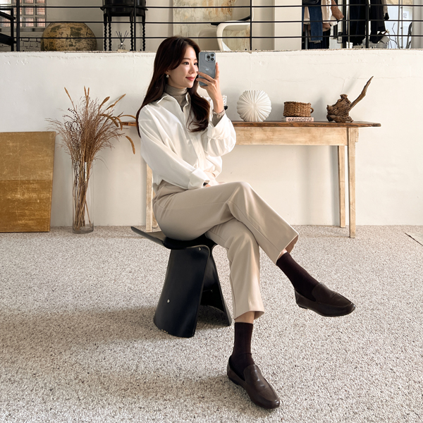 <font color="bb4b57"><b>Limited quantity SALE</b></font><br> Winter Soft Straight Fleece Slacks (Band Waist) (S-XL)