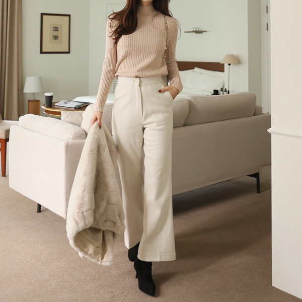 <font color="bb4b57"><b>Limited quantity SALE</b></font><br> Tension Primium Wool Bootcut Slacks (Band Waist) (S-XL)