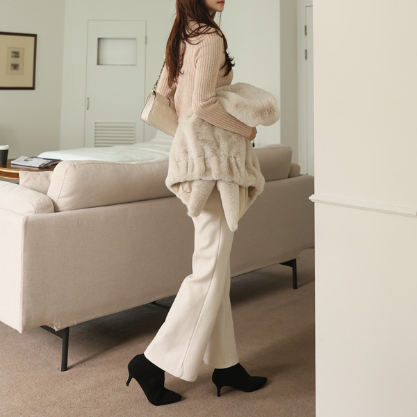<font color="bb4b57"><b>Limited quantity SALE</b></font><br> Tension Primium Wool Bootcut Slacks (Band Waist) (S-XL)