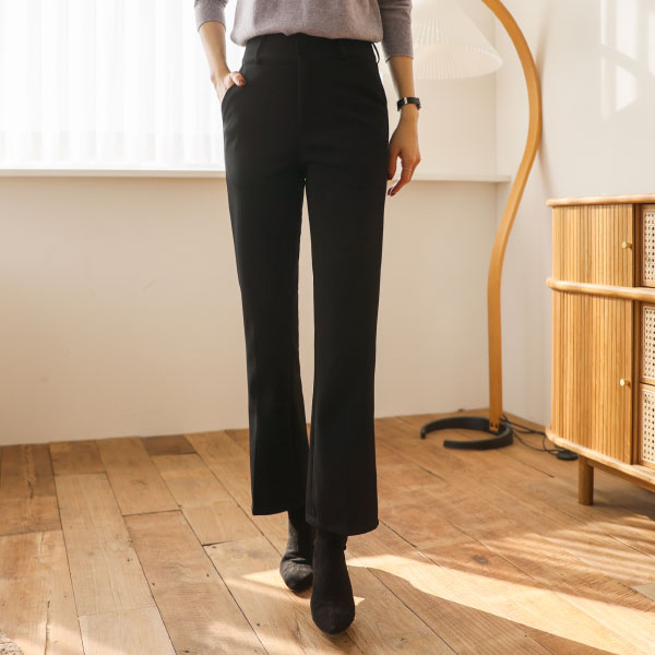 <font color="bb4b57"><b>Limited quantity SALE</b></font><br> 3type Two button high waist bootcut slacks (fleece lining)