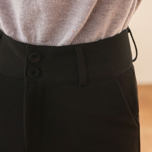 <font color="bb4b57"><b>Limited quantity SALE</b></font><br> 3type Two button high waist bootcut slacks (fleece lining)