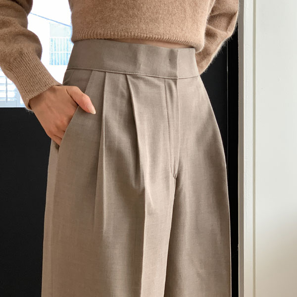 <b>[Limited Quantity SALE]</b> How-To Napping Pintuck Wide Slacks (SL)