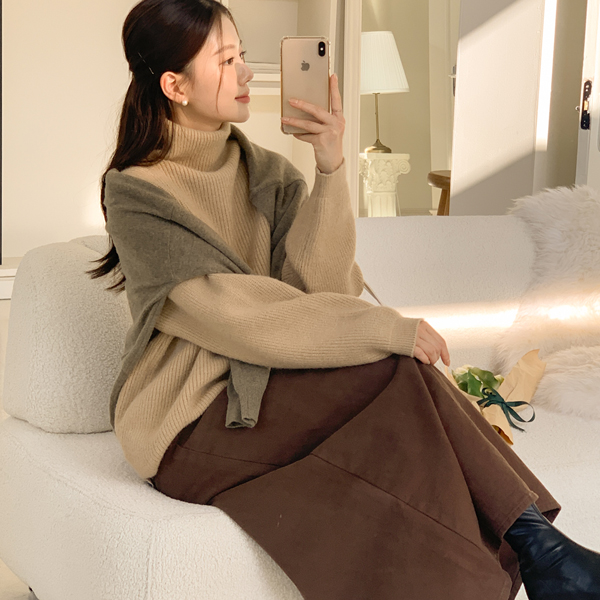 <b>[Limited Quantity SALE]</b> [Recommended for tall women!] Days Peach Fleece Cotton Skirt (SL)