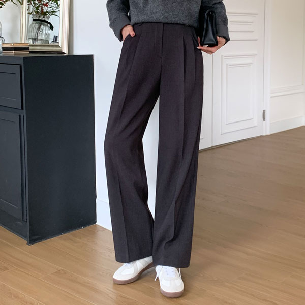 <font color="bb4b57"><b>Limited quantity SALE</b></font><br> Biotz Pintuck Napping Wide Slacks (SL)