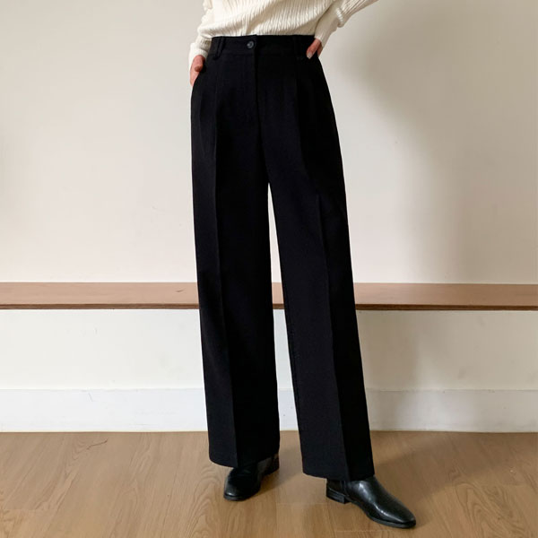 <font color="bb4b57"><b>Limited quantity SALE</b></font><br> Biotz Pintuck Napping Wide Slacks (SL)