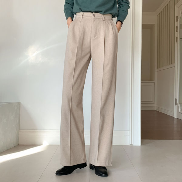 <font color="bb4b57"><b>Limited quantity SALE</b></font><br> Temp Pintuck Napping Wide Slacks (SL)