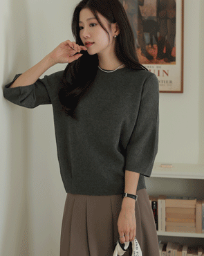 Uni Natural Balloon Sleeve Knit (Viscose)