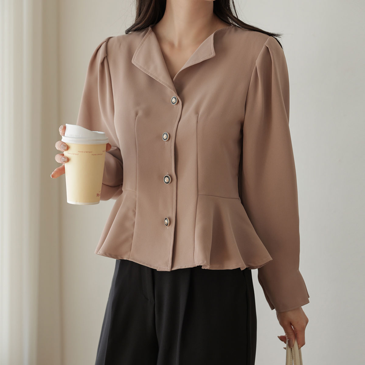 <b>[Limited Quantity SALE]</b> Frill Peplum Blouse