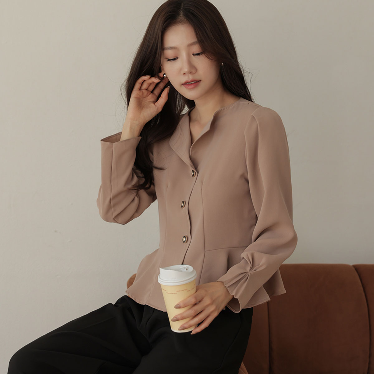 <b>[Limited Quantity SALE]</b> Frill Peplum Blouse