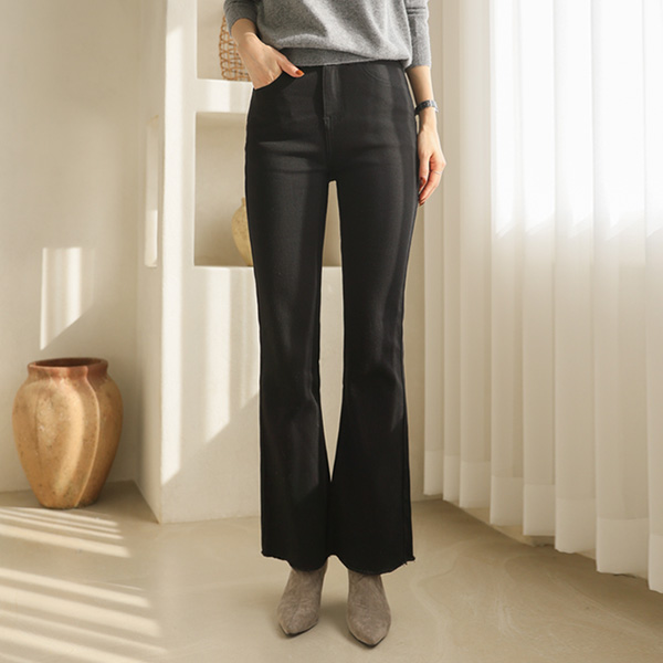 <b>[Limited quantity SALE]</b> 3 types of comfortable long bootcut black jeans (ver.napping) (S-2XL)