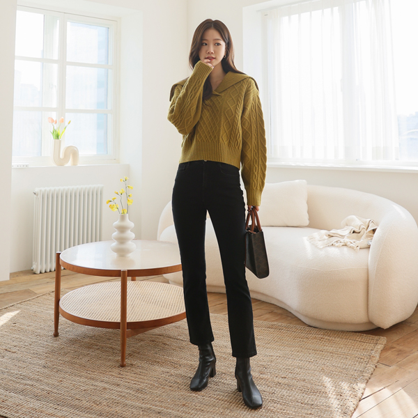 <b>[Limited quantity SALE]</b> 3 types of comfortable slim straight black jeans (ver.napping)