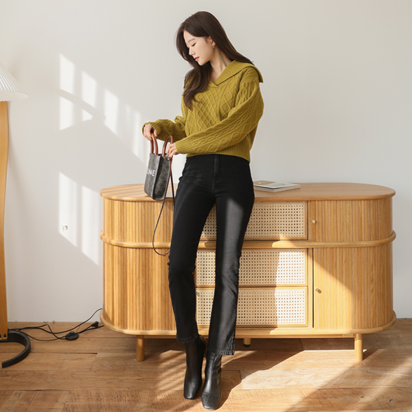 <b>[Limited quantity SALE]</b> 3 types of comfortable slim straight black jeans (ver.napping)