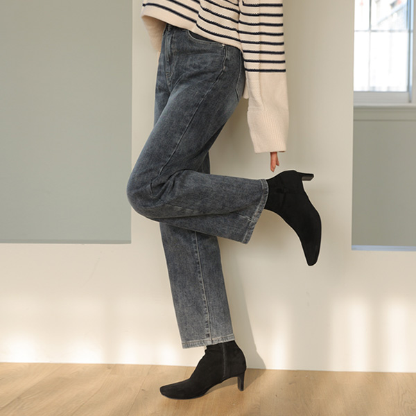 <b>[Limited Quantity SALE]</b> 3-type thermal fleece semi-wide denim pants (S-2XL)