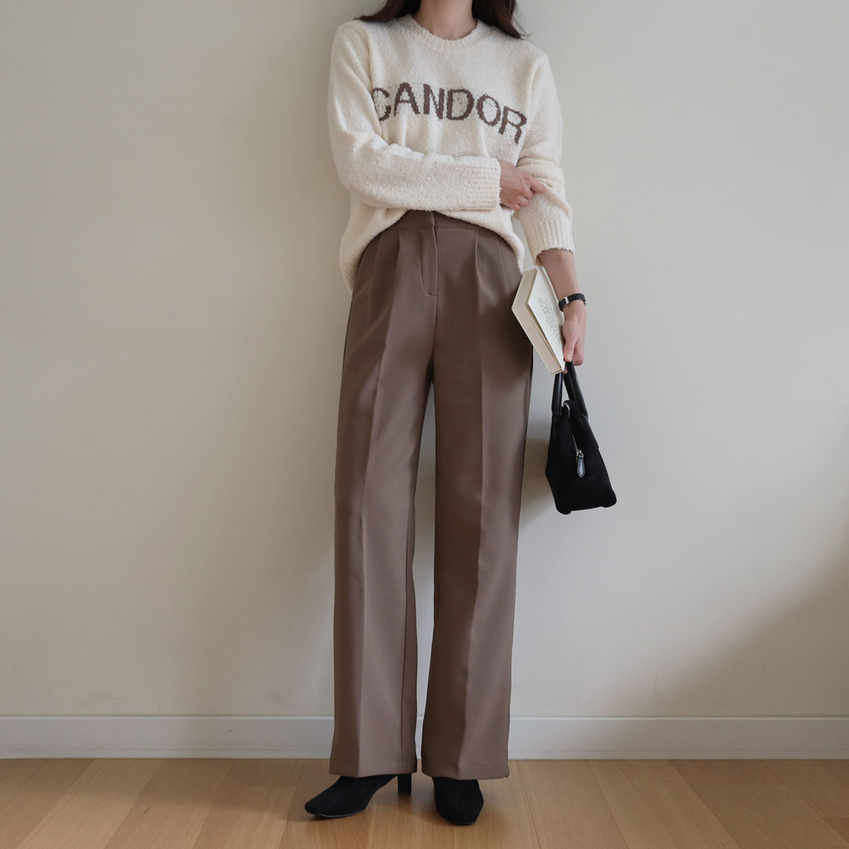 <b>[Limited Quantity SALE]</b> Warm Heat Fleece Two-Pin Tuck Wide Pants (S-2XL)