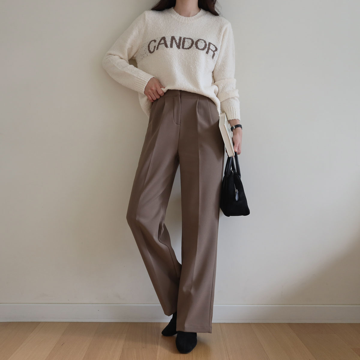 <b>[Limited Quantity SALE]</b> Warm Heat Fleece Two-Pin Tuck Wide Pants (S-2XL)