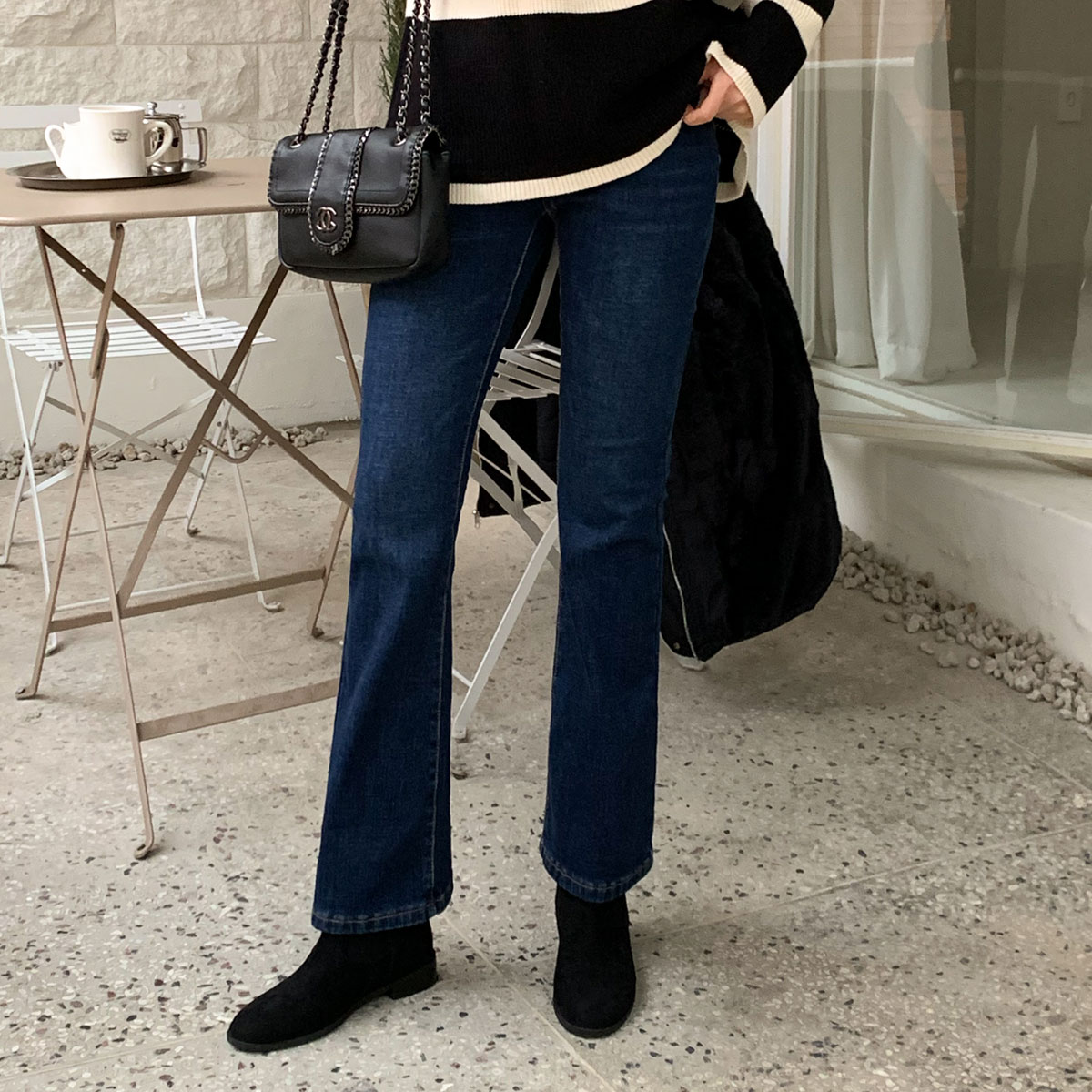 Life fit napping hidden banding boot cut denim pants (S-XL)