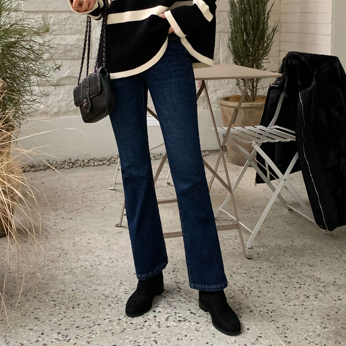 Life fit napping hidden banding boot cut denim pants (S-XL)