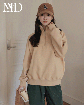 <b>[Made]</b> Cozy parka loose fit half-zip-up man-to-man