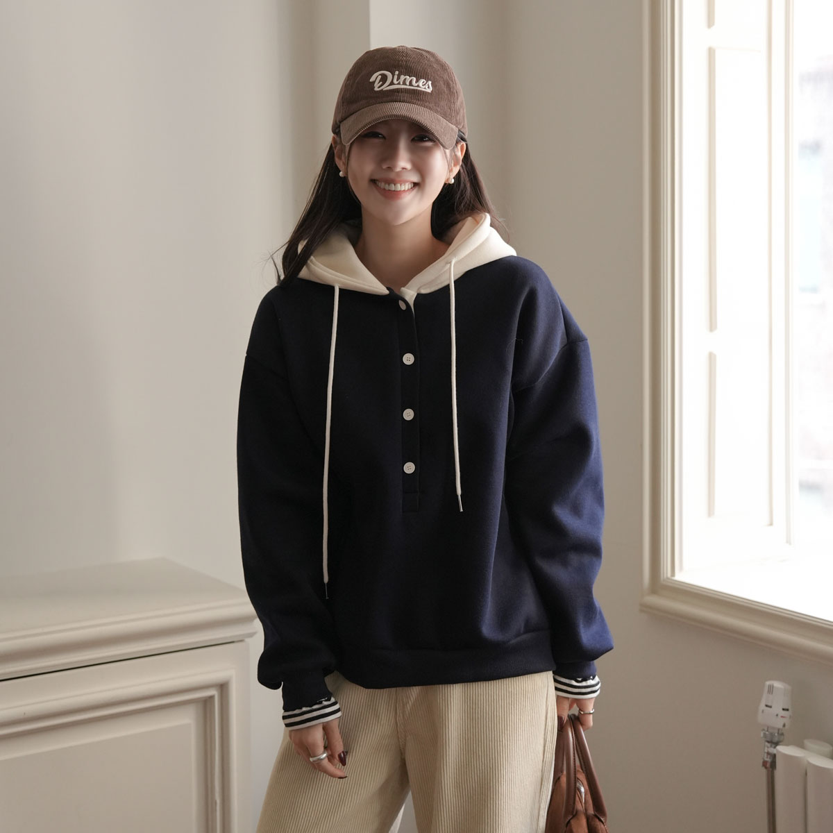 <b>[Made]</b> Color Block Hooded Loose Fit T-shirt